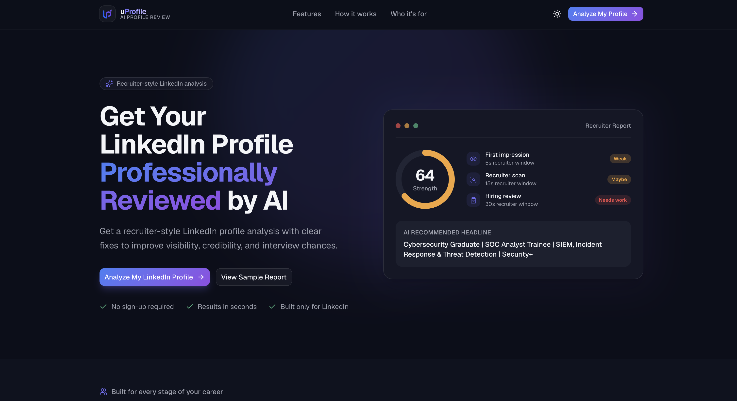 uProfile product preview